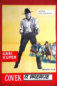 PLAINSMAN GARY COOPER WESTERN 50er JAHRE SELTENES EXYU FILMPLAKAT - Bild 1 von 2