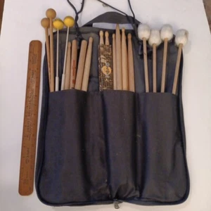 11 Pairs Of Percussion Drum Sticks & Mallets In ZUDJIAN bag MUSSER BALTER FIRTH - Picture 1 of 19