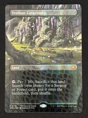1x MTG Verdant Catacombs (Borderless) (Dragonscale Foil) - (SPG) (TDM) #110 - Image 1 of 2