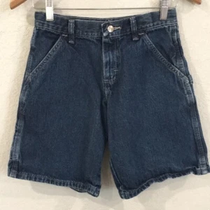 Wrangle Boy 8 Husky Shorts Blue Denim Dark Wash Carpenter 100% Cotton Adjustable - Picture 1 of 8