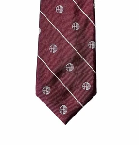 Vintage Givenchy Monsieur Designer Men's Silk Neck Tie Necktie Logo Burgundy - Picture 1 of 7