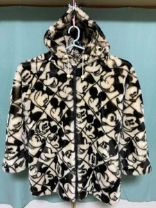 Disney x Apparence PARIS Hooded Fur Coat White Black Free Size Made in France - Picture 1 of 9
