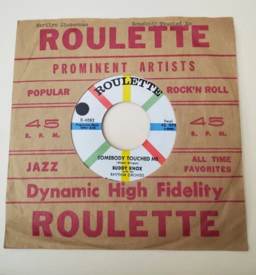 Buddy Knox with The Rhythm Orchids SOMEBODY TOUCHED ME (45) #4082 PLAYS VG++ - Image 1 of 4