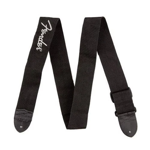 Correa de Guitarra Negra Ajustable Fender Original 2" Poli-Webbing con Logo Blanco Foto 1 de 1