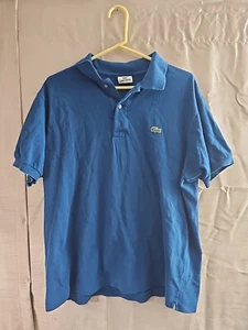 Herren Lacoste Golf Poloshirt L-XL Größe 7 kurzärmelig blau klassische Passform Logo - Bild 1 von 6