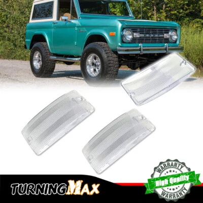 Lentes luces de estacionamiento con señal de giro transparente para Ford 1969-1977 Bronco D1UZ-13208-A Foto 1 de 4