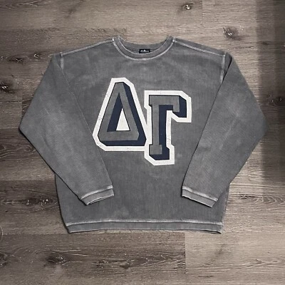 Moletom vintage Delta Gamma veludo texturizado tamanho médio - Imagem 1 de 4