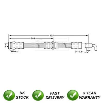 Manguera de freno trasera SJR se adapta a Ford Probe 1993-1998 2.0 2.5 33395836 Foto 1 de 4