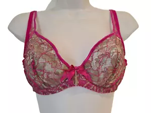 Sujetador Agent Provocateur Talla 36C Lysianne Rosa Fucsia y Dorado Con Aros Nuevo - Imagen 1 de 12