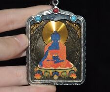 Tibet Buddhism temple Tibetan silver Shakyamuni Medicine Buddha amulet Pendant