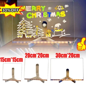 .LED Note Board With Colors Acrylic Dry Erase Board Light Up w/ 7 Pens W/Light - Bild 1 von 20