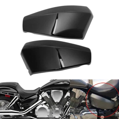 Cubiertas de carenado lateral de batería negras aptas para Honda VTX 1300 VTX1300C 2003-2009 2008 Foto 1 de 4