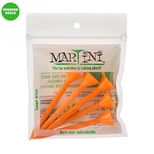 1 PACKAGE-MADE INAMERICA- Orange Martini Golf Tees 3 1/4" - 5 Pack - Picture 1 of 2