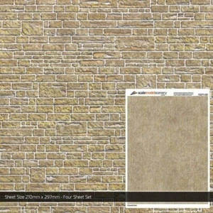 COTSWOLD STONE BRICK SHEETS 5 PK FOR OO GAUGE & 1:76 MODEL RAILWAY - TX271-OO - Picture 1 of 2