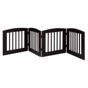 Camaflexi Pet Gate 24"x96"x0.75" Wood 4-Panel Expansion Free Standing Cappuccino - Picture 1 of 3