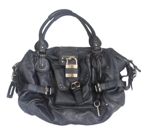 Chloe Paddington Handbag Shoulder Bag Metallic Silver With Silver Padlock - Imagen 1 de 12
