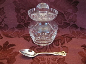 Waterford Gftware Crystal Honey Jar w/Lid and Silverplate Spoon - Excellent! - Picture 1 of 1