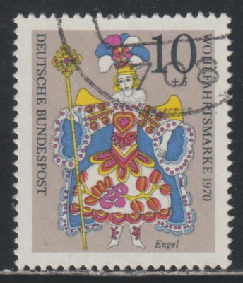 Germany 1970 SC# B467 - Christmas - Rococo Angel - Used Lot # 587 - Image 1 of 2