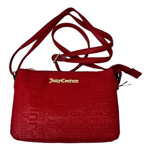 Juicy Couture Crossbody purse bag lipstick Red Wordplay logo zipped