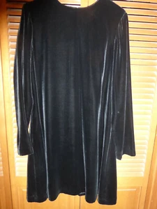 NWT Vintage AKA EDDIE Bauer LONG SLEEVE Black VELVET Dress Size 10 $125 LINED - Picture 1 of 8