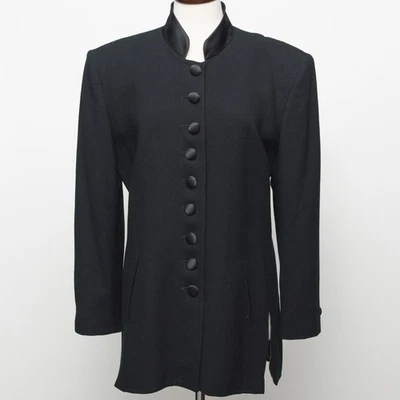 Chaqueta Christian Dior Vintage Negra Botón Frontal Talla 12 Foto 1 de 4