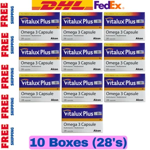 10 x Boxes Vitalux Plus Omega-3 Capsule 28's Multivitamin / Multimineral NEW - Foto 1 di 14