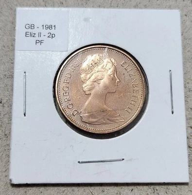 REINO UNIDO 🇬🇧 MONEDA PRUEBA DOS (2) PENIQUES NUEVA 1981 (REINA ISABEL II) Foto 1 de 2