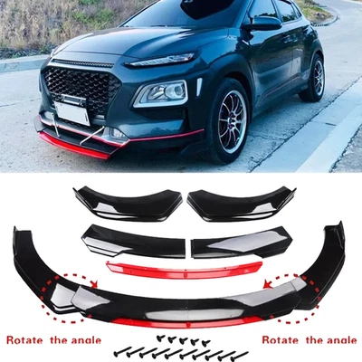 For Hyundai Kona 2018-2024 Front Bumper Lip Spoiler Splitter Body Kit Foto 1 de 4