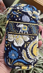 Vera Bradley Gestepptes Doppel Brillenetui Hülle Ellie Blau mit Elefant - Bild 1 von 4