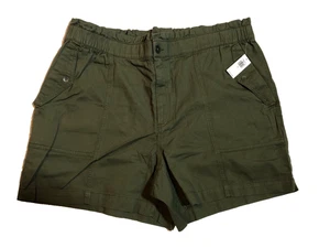 Women's Old Navy High Waisted Twill Utility Shorts Olive Green  XL - Picture 1 of 2