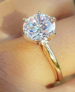 2Ct IGI Certified Lab Grown Diamond 14k Solid Yellow Gold Solitaire WeddingRing - Foto 1 di 8