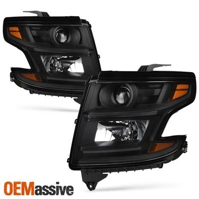 Par de faros proyectores halógenos con LED DRL para Chevy Suburban|Tahoe 2015-2020 Foto 1 de 4