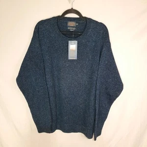 Pendleton Sweater Mens XXL Navy Blue Shetland Wool Knit Pullover Washable NEW - Picture 1 of 10