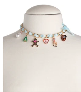 NEU MIT ETIKETT BETSEY JOHNSON HOLIDAY CHARM HALSKETTE WEIHNACHTSBAUM SCHNEEMANN - Bild 1 von 6
