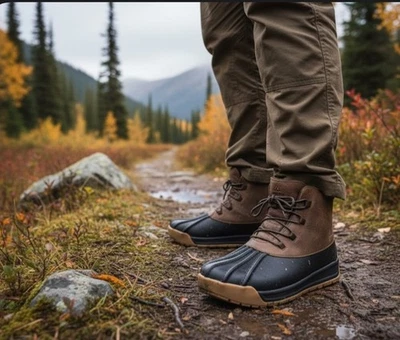 Alpine Men's Gavin Duck Boots Sizes sz 14 Brown & Black Leather AD22MCW004-GRY - Image 1 of 4