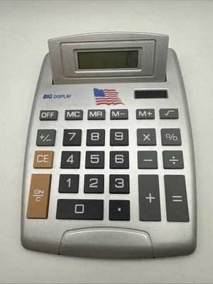 Big Display 8 Digit Electronic Calculator Solar Panel Works - Image 1 of 4