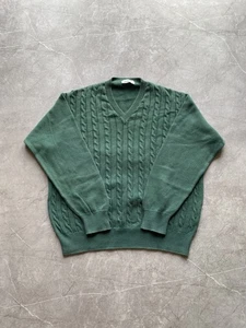 Vintage Y2K Valentino Sport V-Neck Pullover Made in Italy Grün Gr. L - Bild 1 von 9