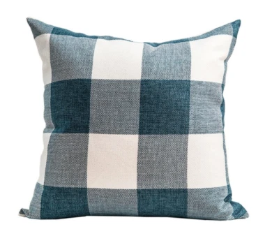 Blue Plaid PL2 Cushion Pillow Cover Tartan Check Design Elegant Stylish Modern  - Image 1 of 4
