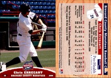 Chris Errecart 2009 Grandstand Brevard County Manatees #NNO Card