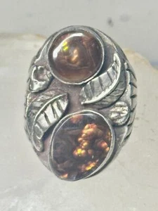 Navajo Feuerachat Gr. 9 Blätter Sterling Silber Damen Herren - Bild 1 von 11