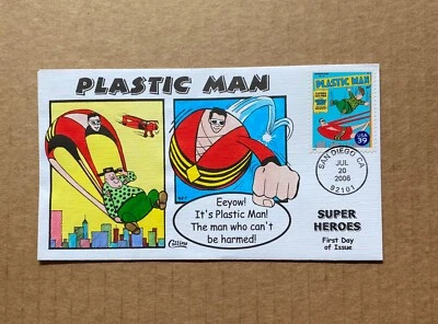 US FDC Collins HP #4084q Plastic Man DC Comics Super Heroes 2006 - Image 1 of 3