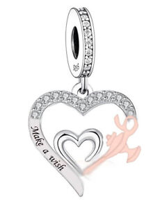 STERLING SILVER 925 🌸 GENIE LAMP MAKE A WISH HEART CHARM GIFT