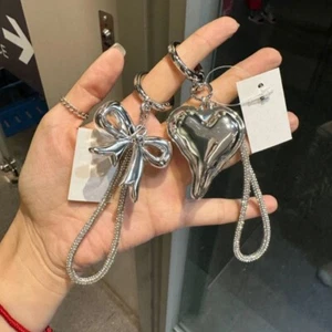 Elegant Bowknot/Heart Keyring for Women Girls Sophisticated Bag Charm Accessory - Photo 1 sur 10