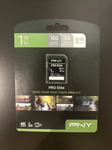 PNY 1TB PRO Elite SDXC Flash Card 4K - Picture 1 of 2