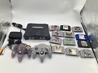 Nintendo 64 N64 Console Bundle W/ 2 Controllers & Jumper Pack & 12 Games Tested