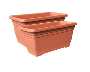 2 x 30L Trough Plant Pots Long Plastic Planters Garden Vegetable Herb Flower Box - Picture 1 of 2