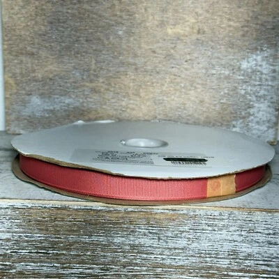 Grosgrain Ribbon Solid Color 3016 245 Coral Width: 5/8 Inch | Length: 100 Yards - Image 1 of 4