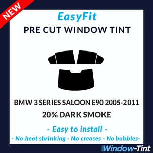 EasyFit Static Pre Cut Tint For BMW 3 Series 4-door E90 2005-11 - 20% Dark Rear - Picture 1 of 3