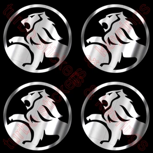 4x HOLDEN LOGO EMBLEM LION VINYL STICKER CHROME SILVER CAR TRUCK UTE 4x4 50MM - Picture 1 of 2