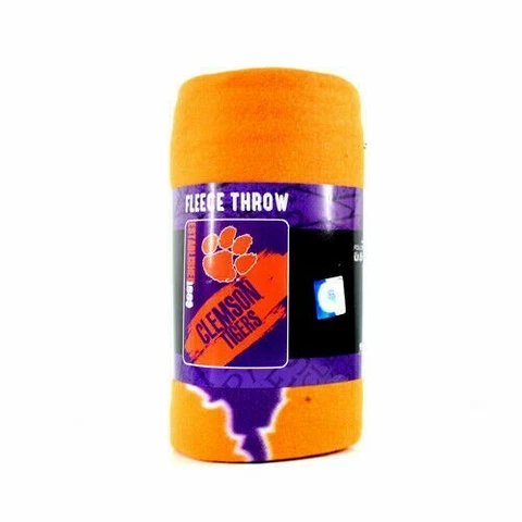 CLEMSON TIGERS FLEECE BLANKET THROW NCAA SOFT NEW NWT Cover
